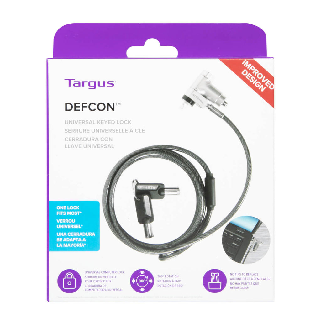 Targus DEFCON™ Ultimate Universal Keyed Cable Lock with Adaptable Head
